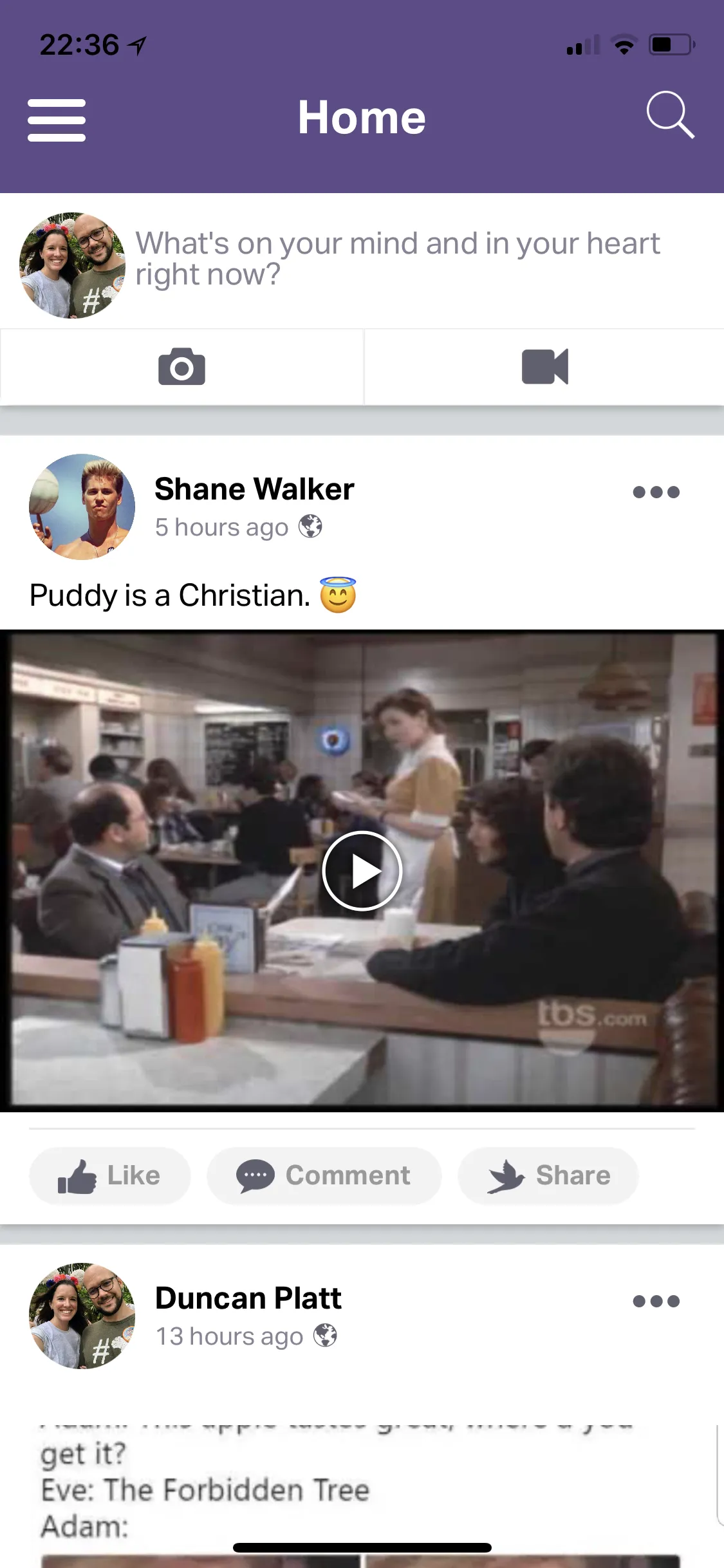 FaithSocial App Interface - Feed