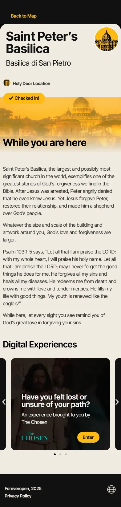 Forever Open App - Location View